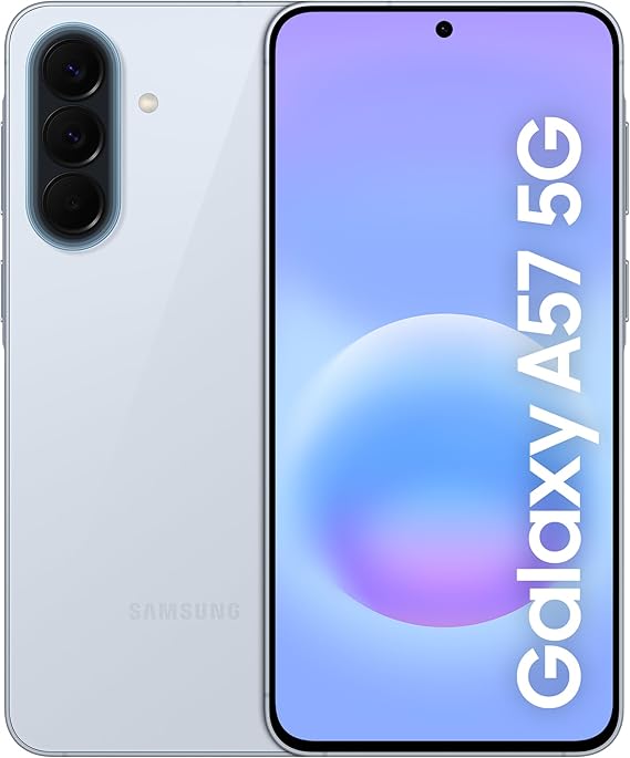 Samsung Galaxy A57 5G Smartphone, Awesome Icyblue, 128GB Storage