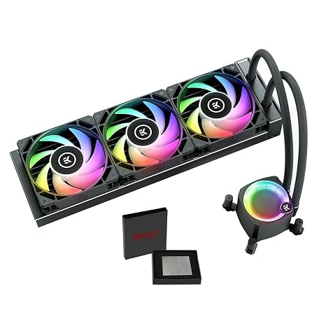 EKWB EK-Nucleus AIO CPU Cooler CR360 Lux with Thermal Grizzly KryoSheet Thermal Pad Bundle, Intel 1700, Black, TR-85168-99084