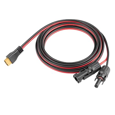 FXC 12AWG 10FT Solar to XT60 Charge Extension Cable Solar Panel Connector to XT60 Adapter Cable for Battery RV Portable Power Station