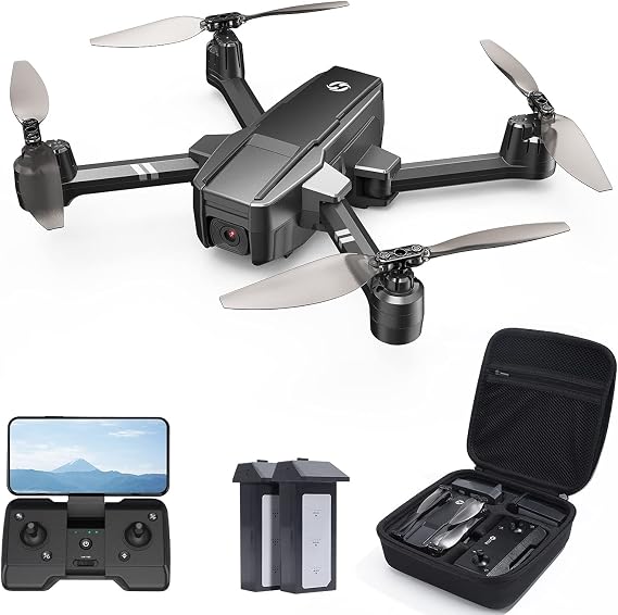 Holy Stone HS440 FPV 1080P Foldable Mini Drone with Camera for Beginners 40 Minutes Flight with Storage Case | バッテリー2個 アプリ操作 軌跡飛行 ジェスチャー撮影 90°カメラ調整 高度維持 ヘッドレスモード スピード切替 室内外対応