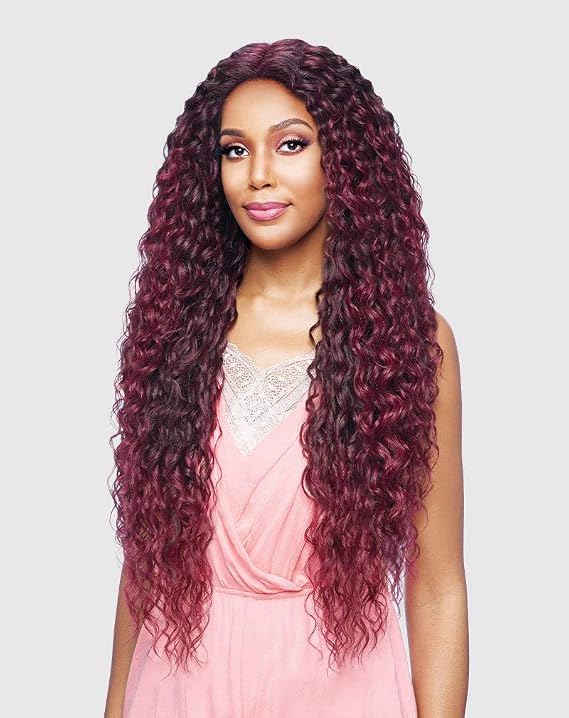 VANESSA Tops Deep Middle Lace Part Long Length Wavy Style Heat Wave Synthetic Wig - TOPS DM ALANTA 38 (TTROSEGOLD)