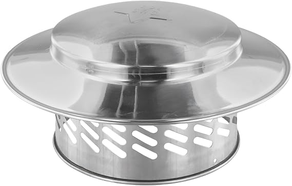 Stainless Steel Roof Cowl, Woodburner Flue Liner Ventilation Pipe, Extensive Rain for PROTECTION, Stainless Steel(160mm（6inch）)