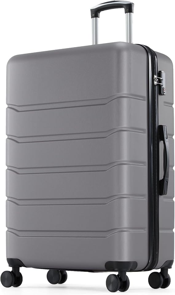 Sweetcrispy 28 Inch Checked Luggage, Suitcase with Spinner Wheels