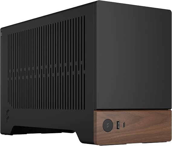 Fractal Design Terra Graphite - Wood Walnut Front Panel - Small Form Factor - Mini ITX Gaming case PCIe 4.0 Riser Cable USB Type-C - Anodized Aluminum Panels