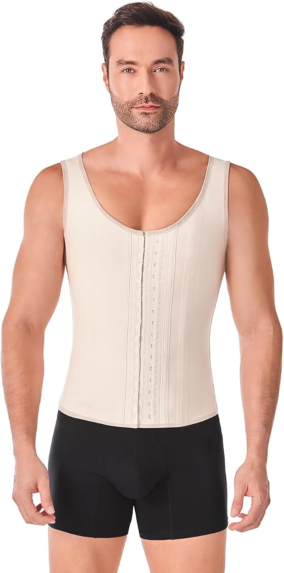 Ann Chery 2033 Men's Latex Girdle Vest|High Compression, Abdominal Control for a Defined Sculpted Silhouette| Mens Shapewear