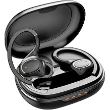 Kablosuz Kulaklık, Küçük Kulaklıklar için Kancalı Kulaklık, Mikrofonlu Mini Bluetooth Kulaklık, IPX7 Su Geçirmez, 24H Çalma Zamanı, Spor ve Egzersiz için Kablosuz Kulaklık