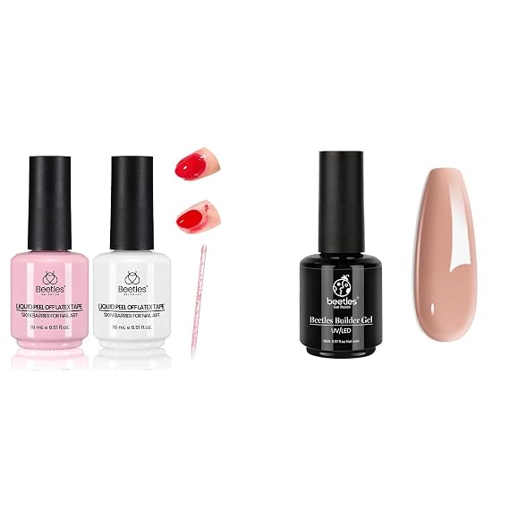 beetles Liquid Latex for Nails 30ml Latex Liquid Nail Peel off Cuticle Guard 5 in 1 Colored Builder Gel