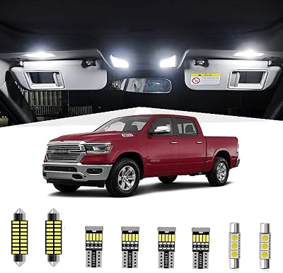AWALITED 13pcs RAM Interior LED Lights Kit Super Bright LED Map Dome Light Bulbs for 2019 2020 2021 2022 2023 Dodge Ram 1500, 2500, 3500 Pickup Truck All Models