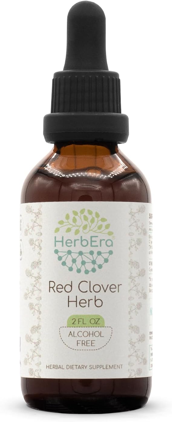 Red Clover Herb B60 Alcohol-Free Herbal Extract Tincture, Red Clover Herb (Trifolium Pratense) Dried Leaf and Flower (2 fl oz)