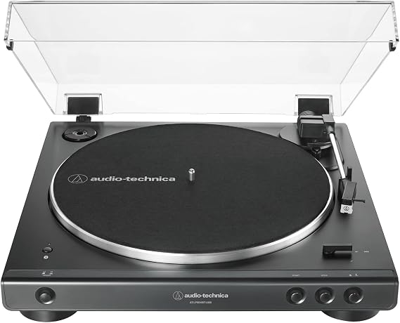 Audio-Technica AT-LP60XBT-USB-BK Fully Automatic Belt-Drive Stereo Turntable with Bluetooth and USB | Turntable with Bluetooth and USB