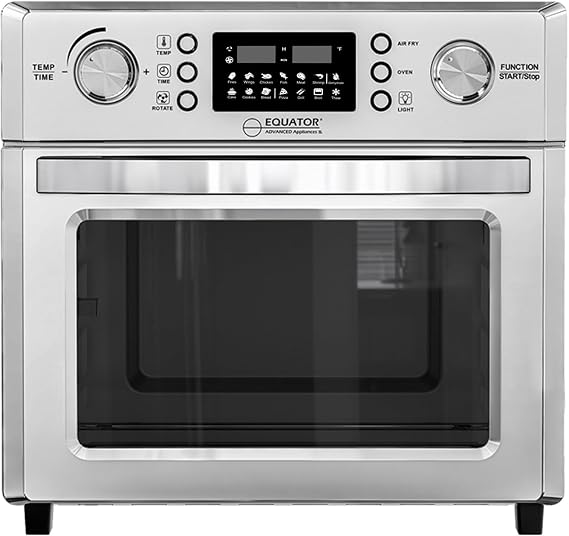 Equator Countertop 5-in-1 Air Fryer Oven + Convection + Pizza + Grill + Dehydrator Stainless Steel | 0.93 cu.ft | 110V | 360 Air Circulation System