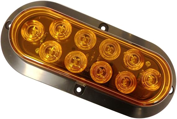 Autosmart KL-35102A Amber 6" Oval LED Turn Signal/Tail Light