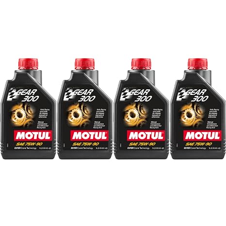 Motul Gear 300 75W90 100 Percent Synthetic Gear Oil 1 Liter (105777) 4 Pack