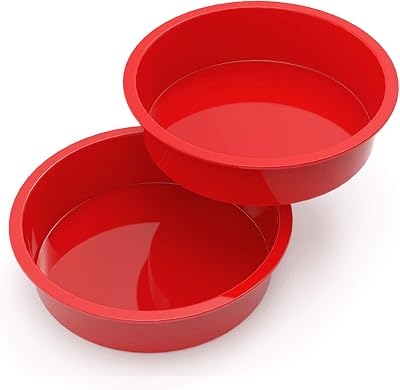 SILIVO 9.5 inch Cake Pans, 2 Pack Silicone Baking Pan, Nonstick Silicone Cake Molds for Cheesecake and Chocolate Cake