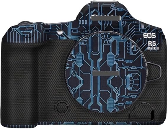 Camera Skin Wrap R5II Anti-Scratch Sticker Coat Vinly Protective Film Body Protector Decals Cover for Canon EOS R5 Mark II R5 II (Circuit Blue)