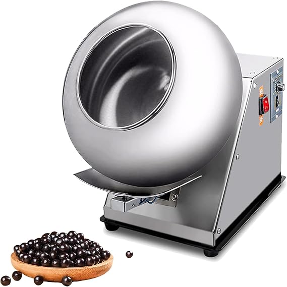 Electric Dragee Machine, 280W Large Motor, Commercial Chocolate Machine, Polishing, Coating, Rounding, Drying, Dragee Machine 1-4kg/time 110V