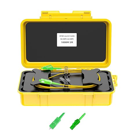 Fiber Optic Test Tool OTDR Launch Cable Box Dad Zone Eliminator SM 1310nm/1550nm 150M-2KM Extension Cord OTDR (SC/APC-LC/APC, 2000m)