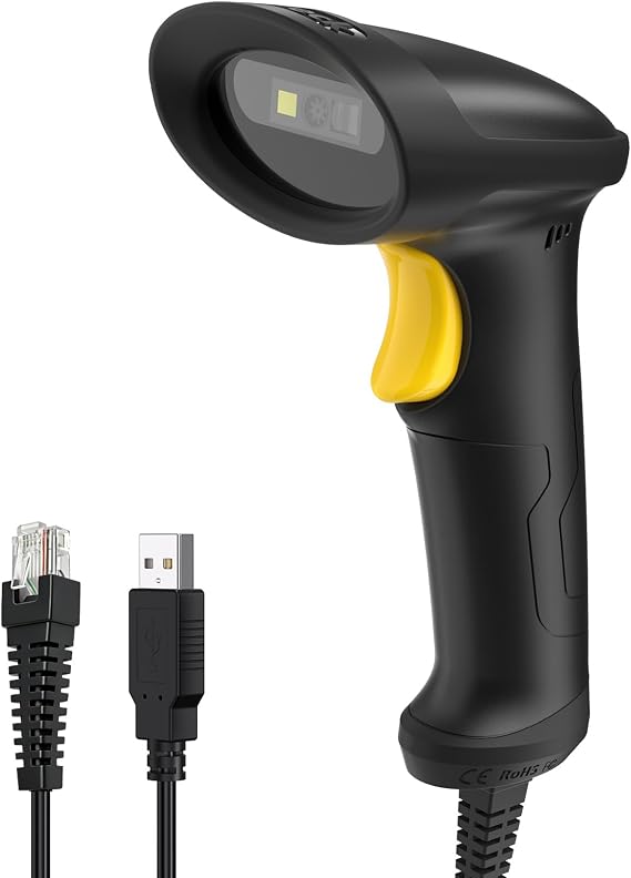 Inateck Barcode Scanner USB 2D 1D, QR Code Scanner Wired, Hyper A60