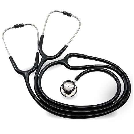 Ever Ready First Aid Deluxe Dual-Head Teaching Stethoscope for Medical Training, Nursing Students and Teachers Black