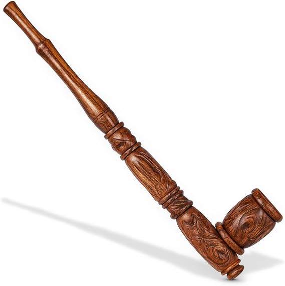 Weedness Gandalf Pipe Brown 30 cm Hand Carved Ebony Pipe Set Wooden Pipe Tobacco Long Pipe Peace Pipe