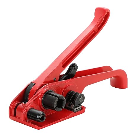 Poly Strapping Tensioner & Cutter Manual Strapping Tools (Red) | Heavy Duty Manual Strapping Tensioner Cutter Cord Strapping Machine Windlass for 1/2" -3/4" Width Polyester Polyproplyn Strap