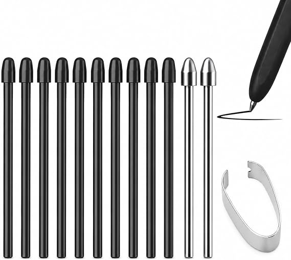for Remarkable 2 Pen Tips Replacement Compatible Nibs for Remarkable 2 1 Marker Plus Pencil Kindle Scribe Basic and Premium Pen Stylus Tip, 12-Pack (10 Plastic + 2 Titanium Metal Nibs) with Tool