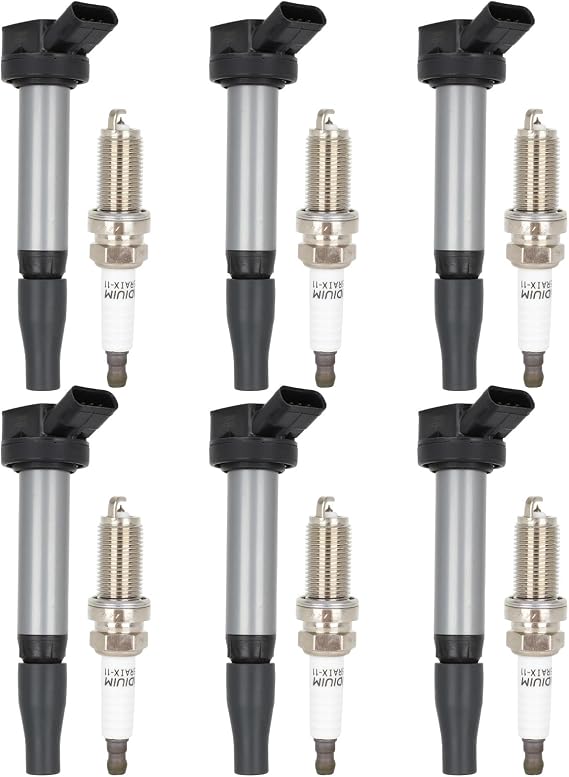 6 Ignition Coils and 6 Spark Slugs Fit for 2018-2021 for LS500h 3.5L 2018-2019 for LC500h 3.5L 2018 for RX450hL 3.5L UF796,9091902273, 90919A2008