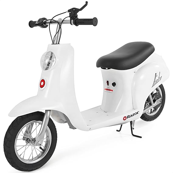 Razor Pocket Mod Electric Scooter Ride-On for Kids Ages 8+, 170 lb Max Weight 250W Motor, Up to 15 Mph, 40-Min Run Time on High Speed, Twist-Grip Throttle, 12 Pneumatic Tires, Under Seat Storage