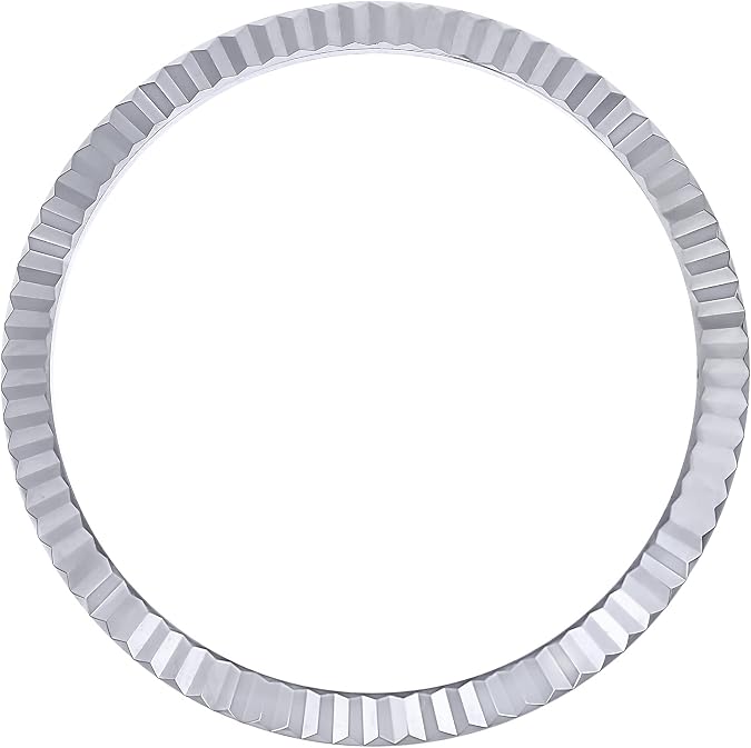 Ewatchparts 18K WHITE GOLD FLUTED BEZEL COMPATIBLE WITH ROLEX 126200, 126284, 126234, 128349, 128239