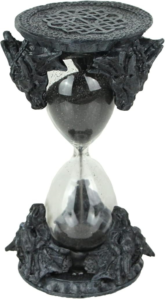 Everspring Stone Finish Gothic Medieval Dragon Head Black Sand Timer