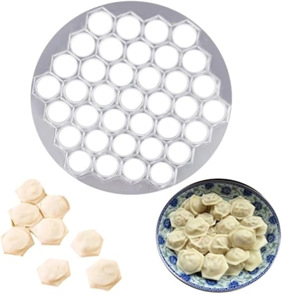 Silver Metal Ravioli Dumpling Mold, Ravioli Dumpling Mold, Russian Pelmeni Maker,37 Holes Metal Ravioli Maker, Pelmeni Meat Dumplings Maker,Handmade Dumpling Cutter,Kitchen Utensils and Gadgets