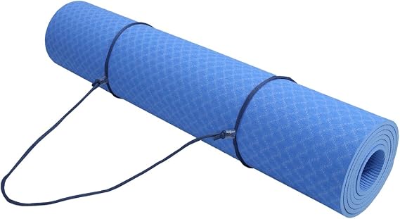 (Stock Clearance!!) ObboMed FY-1806 Non-Slip TPE Exercise Fitness Yoga Mat 72 x 24, 1/4 (6mm) Thickness with Bonus Carrying Strap for Workout, Hot, Bikram, Ashtanga,Yoga, Pilate Gymnastics