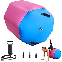 Gymnastics Air Roller, Inflatable Air Barrel Tumbling Mat with Pump, Back Handspring & Backbend Trainer, Octagon Gymnastics Training Equipment for Yoga, Home, Gym, Cheerleading