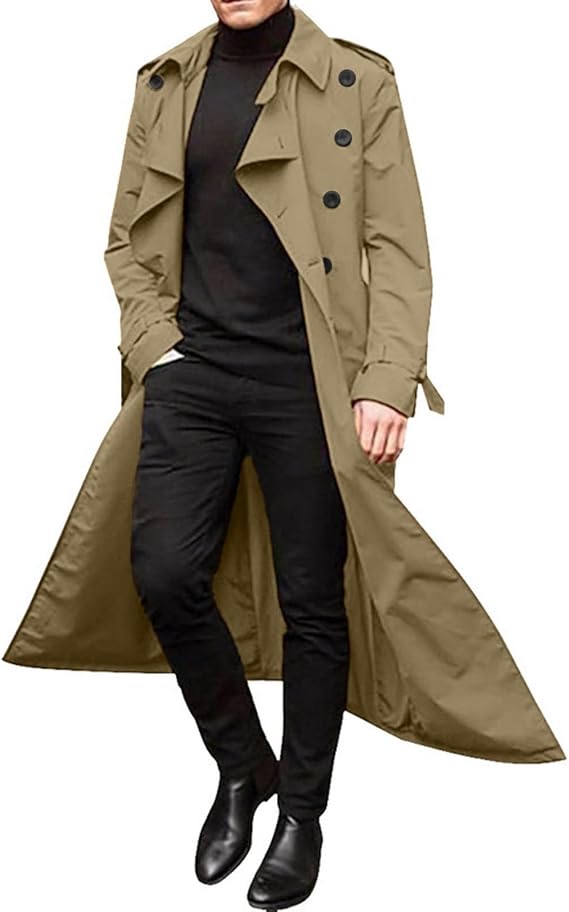 Men's Trench & Rain Coats Waterproof Winter Trenchcoats Lapel Long Jacket