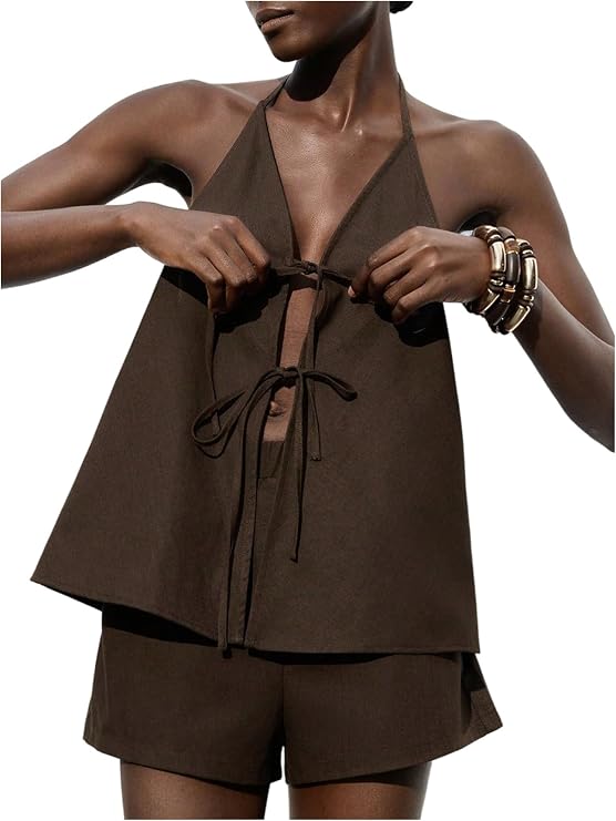 MakeMeChic Women's Linen Sets 2 Piece Summer Sets