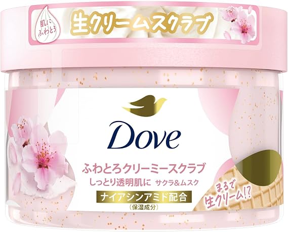 Dove Sakura & Musk Creamy Body Scrub Exfoliating Care for Dark Spots and Radiance Gift Main Body 298g 10.5 oz