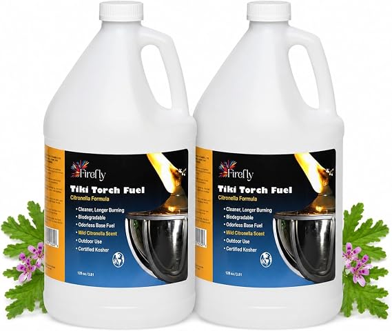Firefly - Citronella Tiki Torch Fuel - Low Smoke, 2 Pack