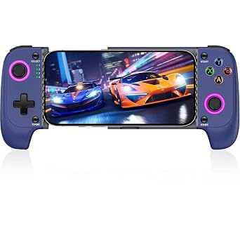 AIfasterfly Mobile Game Controller Wireless Phone Controller for iPhone/Android, Hall Effect Gaming Controller, Support Phone Case, Suitable for Steam Link, Roblox, Call of Duty & More, Blue