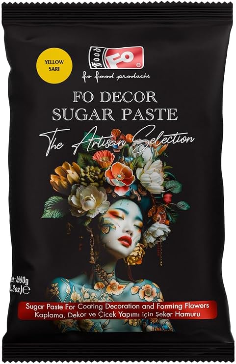 FO Sarı Fodekor Kaplama, Dekor ve Çiçek Yapımı için Şeker Hamuru 1 kg
