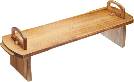 Artesa Raised Wooden Serving Platter, Rustic Acacia Wood Design, Collapsable for Flat Storage, 52 x 15 x 17 cm, Brown