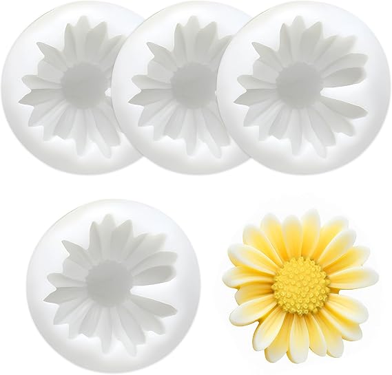 Flower Moulds Silicone, 4 PCS Chocolate Soap Mould Silicone Flower Chocolate Fondant Molds for Soaps Candles Candy Making