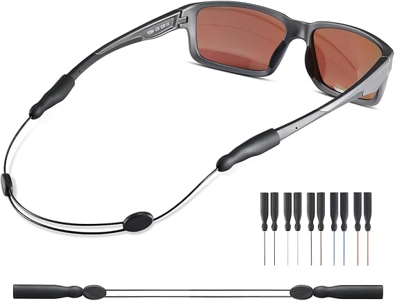 Glasses Strap -No Tail Adjustable Sunglasses Strap, Eyeglasses Strap, Cable Straps, Eye Glasses Holders Around Neck, Lanyard for Men Women -Eyewear Retainer String, Chain (1pcs Black 14inch)