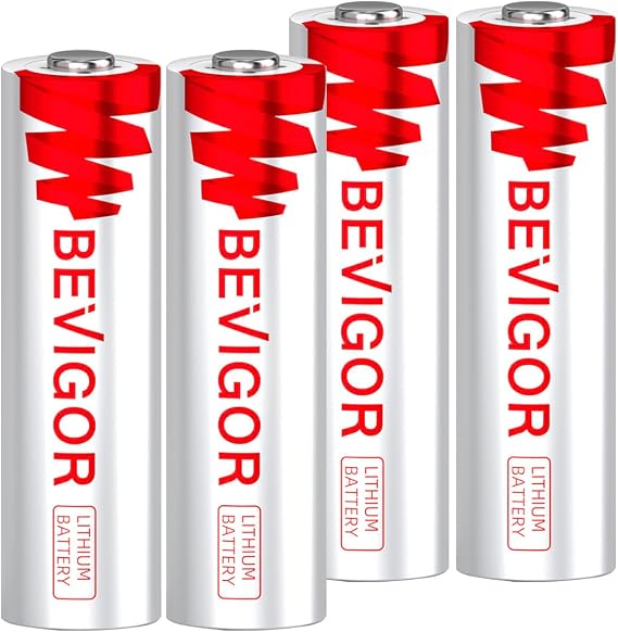 BEVIGOR Lithium AA Batteries 4 Pack,1.5V 3000mAh Longer Lasting Double A BatteryNon-Rechargeable
