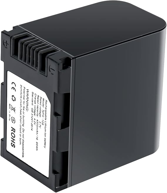 NPX-108 Camcorder Battery Pack, 4500mAh Rechargeable Battery Big Capacity for Video Camera Camcorders
