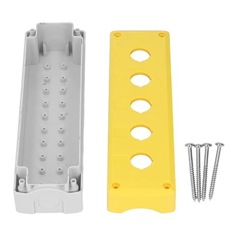 Hyuduo Push Button Box Control Station with 5 Holes, Industrial Switch Shell Casing for Equipment, Durable Push Button Box Enclosure for Machinery Control