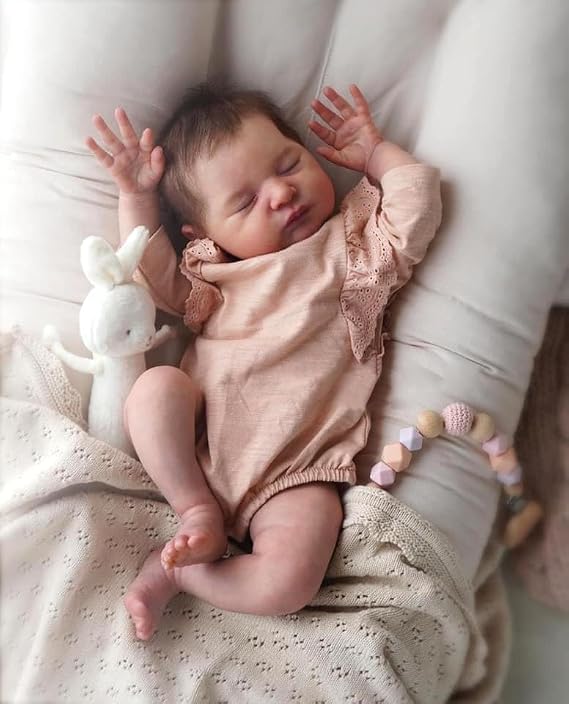 Reborn Silicone Baby Dolls Full Body Girl 20 Inch Lifelike Baby Doll Soft Silicone Real Life Size Babies Newborn Baby Doll Anatomically Correct Toy Xmas Gifts
