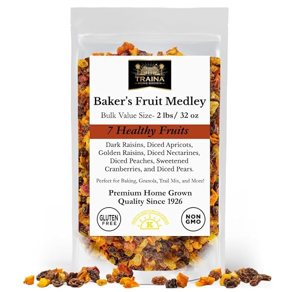Traina Home Grown Baker's Dried Fruit Medley- Dried Fruit (2lb / 32oz)