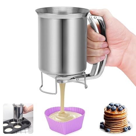 900ml Mix Batter Separator with Squeeze Handle, Cake Pancake Pourer