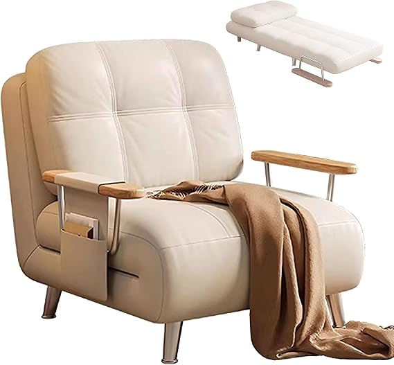 Folding Sofa Bed Single with 5-Position Adjustable Backrest Couch Chair