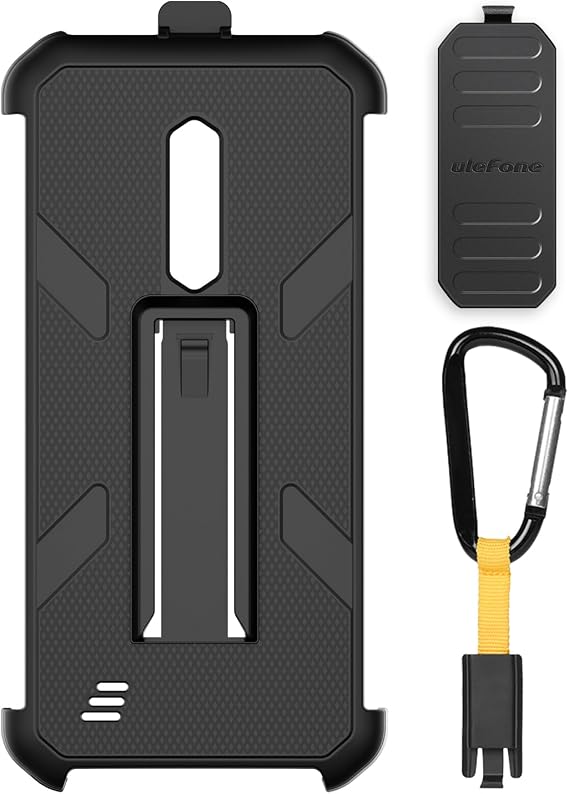Ulefone Armor X12/Pro Multifunctional Protective Case Original TPU Black Case Armor X12/Pro with Back Clip Carabiner